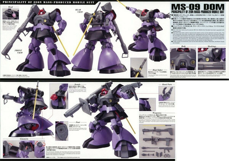 MG Master Grade Gundam MS-09 Dom Ver 1.5 1/100 Model Kit